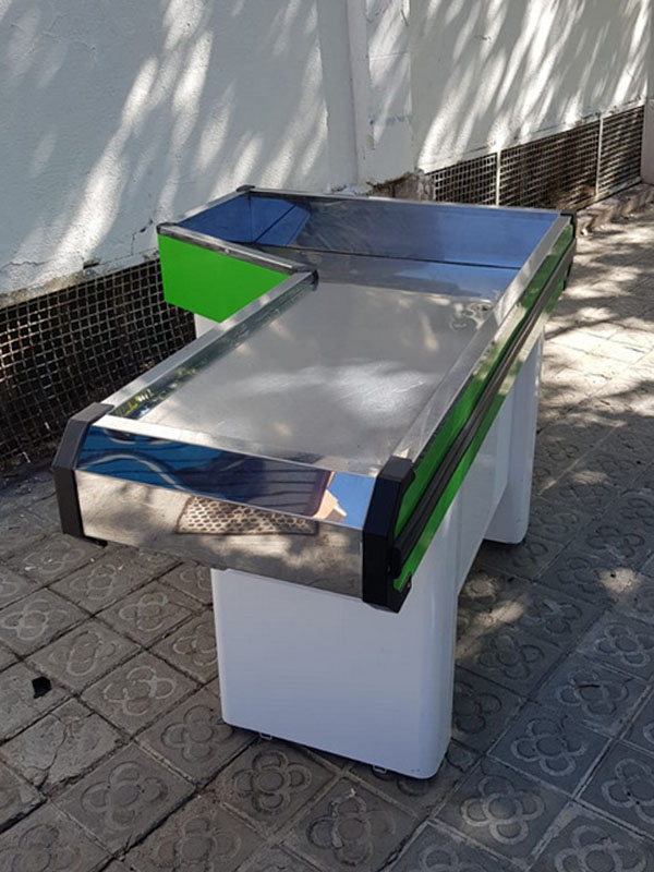 mostrador cajero supermercado fibra inox 87x166x100 1u